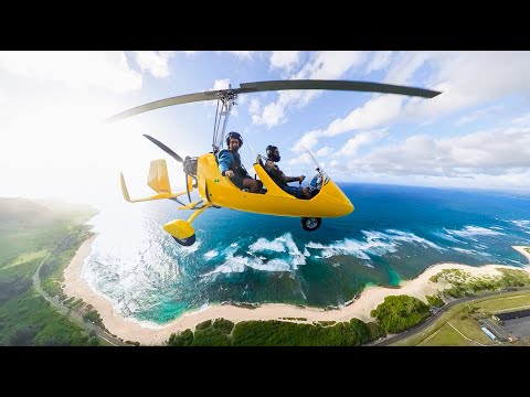 Flying in a Gyroplane on Oahu&#039;s North Shore - Filmed on Insta360 X3