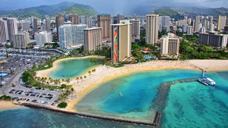 Aerial view of Kahanamoku Beach