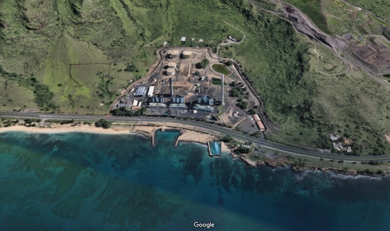 aireal image of electric beach on Oahu