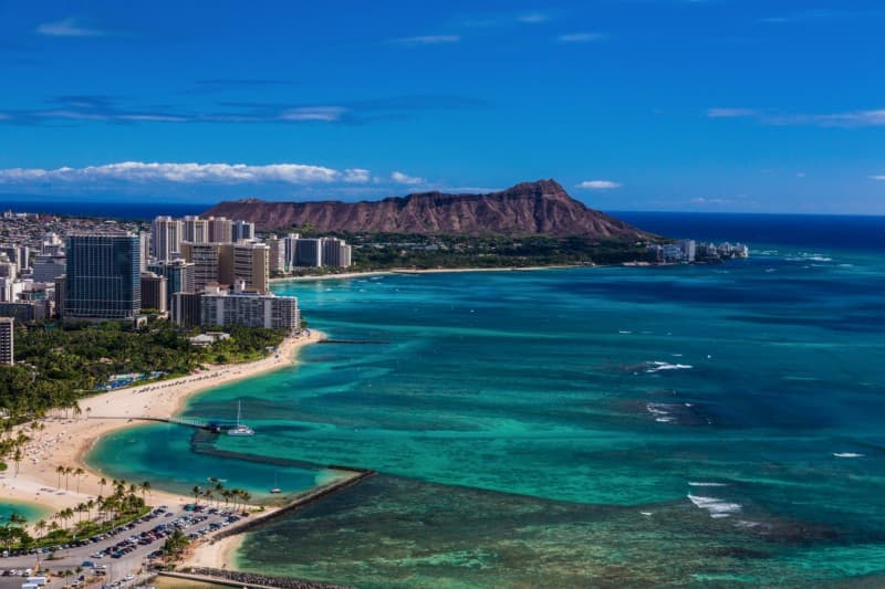 Waikiki skyline with Leahi in the background