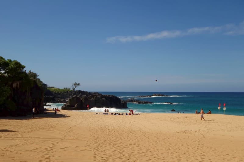 large rock at Waimea Bay, O‘ahu, Hawai‘i