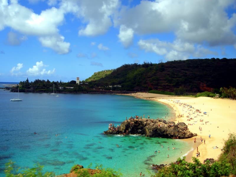 rock in Waimea Bay, O‘ahu